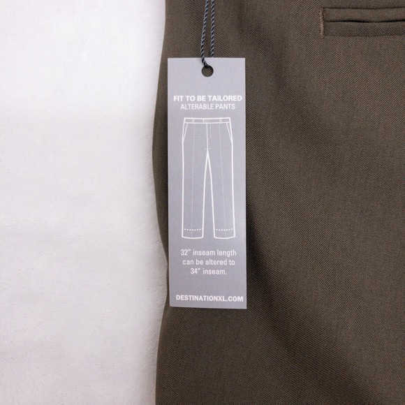 GS Perfect Fit Dress Pants Mens Size 54/32 Olive Green Alterable Trousers New - Picture 11 of 12